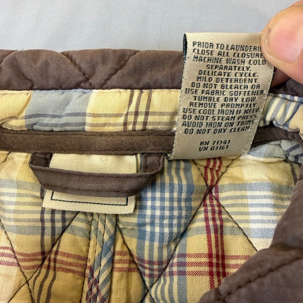 L.L. Bean Quilted Utility Jacket in Brown with Pink Accents - Picture 9 of 16